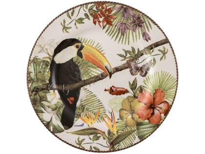 Imagem de Aparelho de Jantar e Chá 20 Peças Alleanza Cerâmica Branco e Verde Trópicos