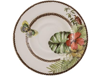 Imagem de Aparelho de Jantar e Chá 20 Peças Alleanza Cerâmica Branco e Verde Trópicos