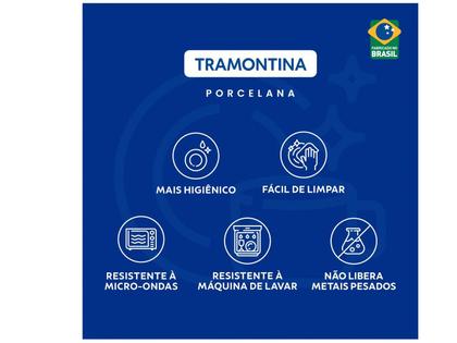 Aparelho de Jantar e Chá 20 Peças Tramontina - Porcelana Branco Redondo Ingrid Imagem de Aparelho de Jantar e Chá 20 Peças Tramontina