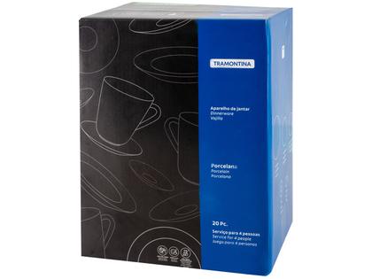 Imagem de Aparelho de Jantar e Chá 20 Peças Tramontina Redondo de Porcelana Branco Lilla 96589052
