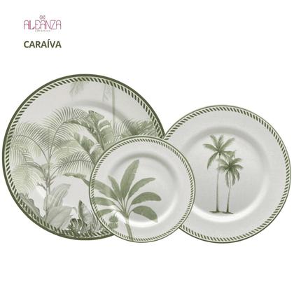 Imagem de Aparelho de Jantar Jogo Pratos Kit 12 Peças Caraiva Acetinado Cerâmica