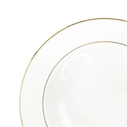 Imagem de Aparelho De Jantar Jogo Pratos Porcelana Kit 18 Peças Borda Dourada Majesty Gold Luxo