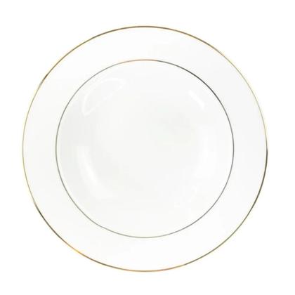Imagem de Aparelho De Jantar Jogo Pratos Porcelana Kit 18 Peças Borda Dourada Majesty Gold Luxo
