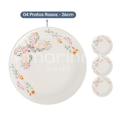 Imagem de Aparelho De Jantar Oxford 20 Peças Cerâmica Florido Pratos E Xícara Conjunto Completo