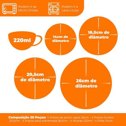 Imagem de Aparelho de Jantar Oxford Brisa 20 peças