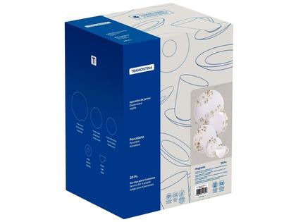 Imagem de Aparelho de Jantar Tramontina Magnólia em Porcelana Decorada 20 Peças