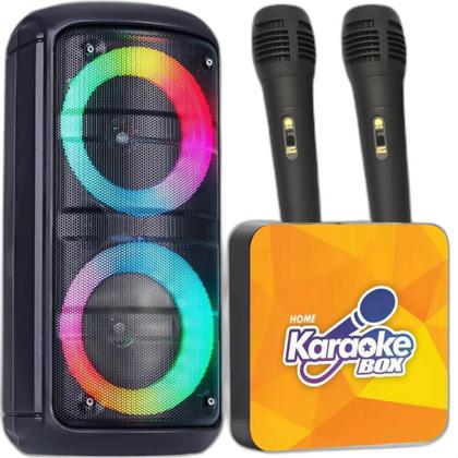 Imagem de Aparelho De Karaoke Com Sistema Home + 2 Mic + Caixa De Som