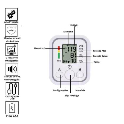 Imagem de Aparelho De Medir Pressão Arterial Monitor Automático