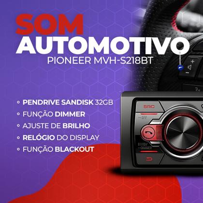 Imagem de Aparelho De Radio Som Automotivo Pioneer Mvh-s218bt Bluetooth Spotify Sem Toca Cd