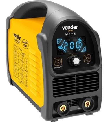 Imagem de Aparelho De Solda Inversor Digital Riv 228 Bivolt Vonder Para Solda Com Eletrodo E Tig 200a Display Led Monofásico Seleção Automática