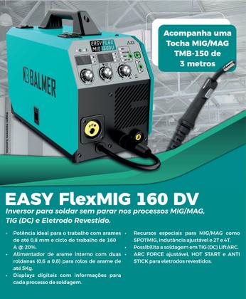 Imagem de Aparelho de Solda Mig 15-160A 220V Easy Flex Mig 160DV