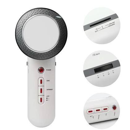 Imagem de Aparelho de Ultrassom Facial e Corporal 3 em 1 com TENS FES e Infravermelho Rejuvenescedor