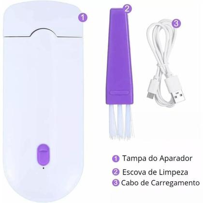 Imagem de Aparelho Depilador Pelos Íntimos Aparador Recarregável Usb Cor Branco 110V/220V
