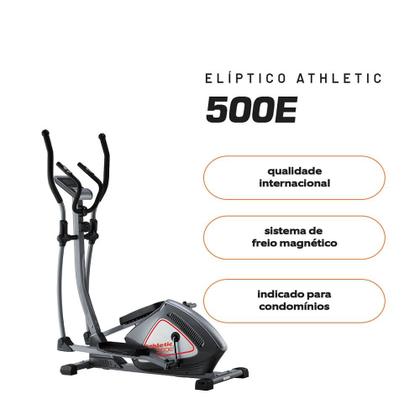 Imagem de Aparelho Elíptico Athletic 500E Semiprofissional 8 Níveis Suporta 110kg