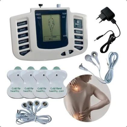 Imagem de Aparelho Fisioterapia Choque Pulso Elétrico Alivia Dores Dor Cor Branco