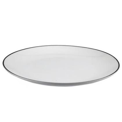 Imagem de Aparelho Jogo De Jantar Porcelana Completo 42 Peças Detalhe Filete Prata Legacy Silver