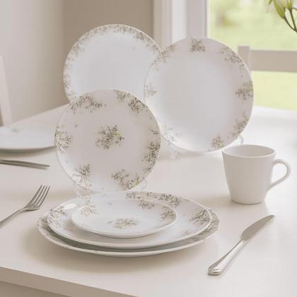 Imagem de Aparelho Jogo De Jantar Pratos Kit 20 Peças Porcelana Completo Fogli Tramontina