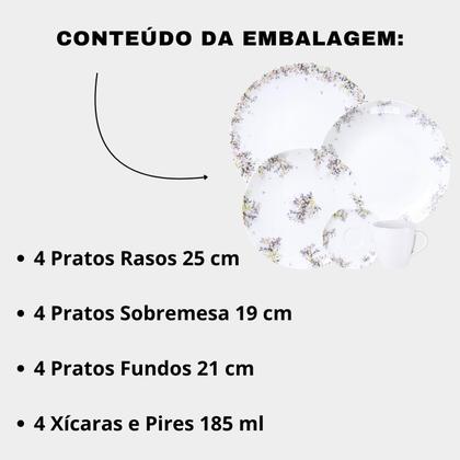 Imagem de Aparelho Jogo De Jantar Pratos Kit 20 Peças Porcelana Completo Fogli Tramontina