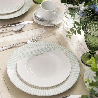 Imagem de Aparelho Jogo De Jantar Pratos Kit 20 Peças Porcelana Completo Monocroma Tramontina