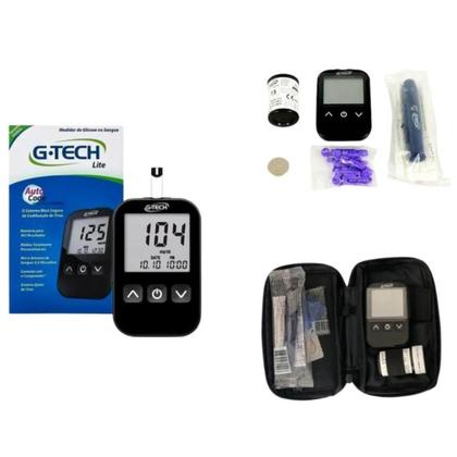 Imagem de Aparelho Medidor de Glicose Glicemia Diabetes GTech Lite mais 100 Agulhas