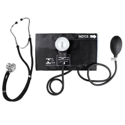 Imagem de Aparelho Pressão Esfigmomanômetro Aneroide  Estetoscópio Rappaport Duplo 