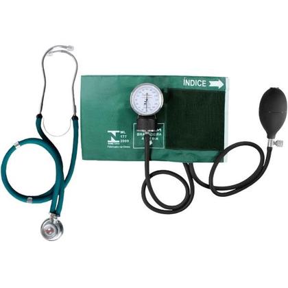 Imagem de Aparelho Pressão Esfigmomanômetro Aneroide + Estetoscópio Rappaport Duplo Premium