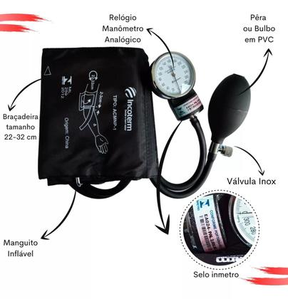 Imagem de Aparelho Pressao Esteto  Case Estetoscopio Esfigmo Enfermagem