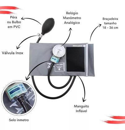 Imagem de Aparelho Pressao Esteto  Case Estetoscopio Esfigmo Enfermagem