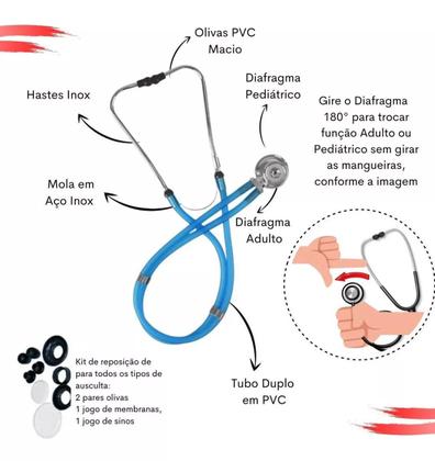 Imagem de Aparelho Pressao Esteto  Case Estetoscopio Esfigmo Enfermagem