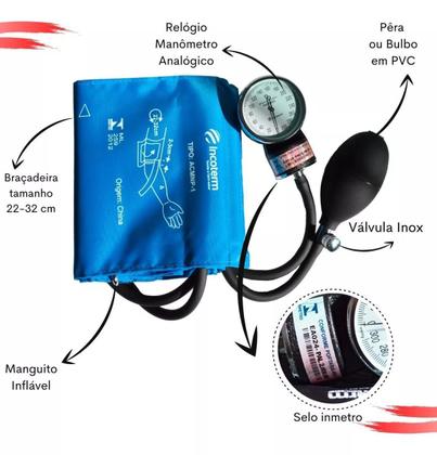Imagem de Aparelho Pressao Esteto  Case Estetoscopio Esfigmo Enfermagem