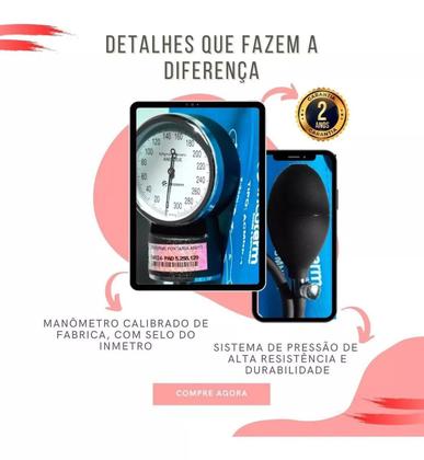Imagem de Aparelho Pressao Esteto  Case Estetoscopio Esfigmo Enfermagem