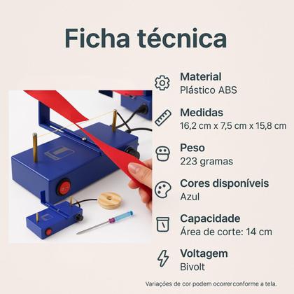 Imagem de Aparelho seladora maquina de selar e cortar tipo fuxico bivolts corta sela laços fios cetim