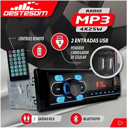 Imagem de Aparelho Som Automotivo Bluetooth Pendrive Sd Rádio Agile