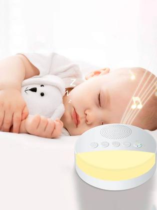 Imagem de Aparelho Som Ruído Branco Útero Ninar Bebê Luminária Sons Relaxantes