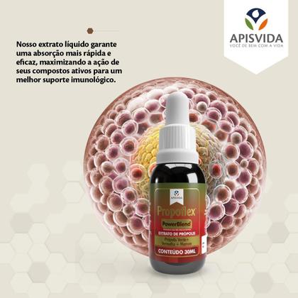 Imagem de APISVIDA Extrato de Própolis PowerBlend Propoflex  30mL  Fórmula Exclusiva com as Três Própolis Brasileiras Verde, Vermelha e Marrom