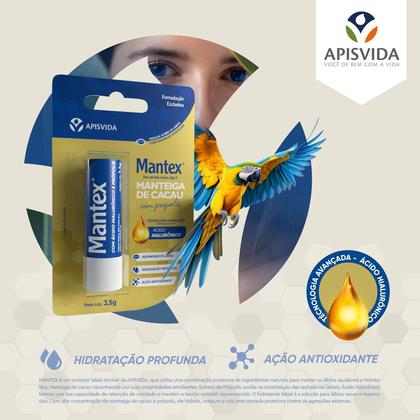 Imagem de APISVIDA Mantex  Manteiga de Cacau com Própolis e Ácido Hialurônico  Protetor Labial Avançado, Hidratação Intensa