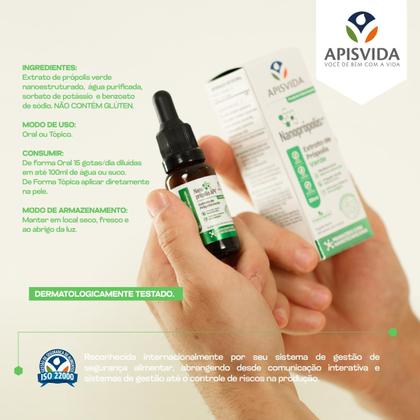 Imagem de APISVIDA Nanoprópolis  Extrato de Própolis Verde 20mL  Alta Concentração com Nanotecnologia