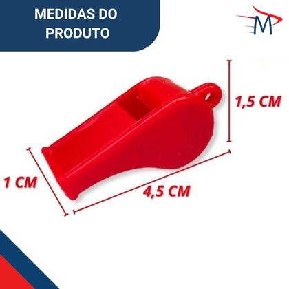 Imagem de Apito Futebol Esporte Treinamento Festa Colorido - 12 Unidades