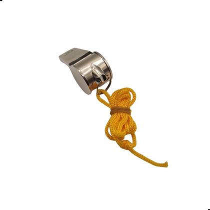 Imagem de Apito Profissional de Metal com Cordão para Árbitros Juiz Treinadores Escolas Esportes Recreação Cor:Cinza
