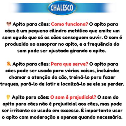 Imagem de Apito Ultrassônico para Adestramento de Cães Chalesco