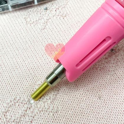 Imagem de Aplicador Caneta Hotfix Strass 7 Pontas + Estojo Com Strass Vidro Transparente