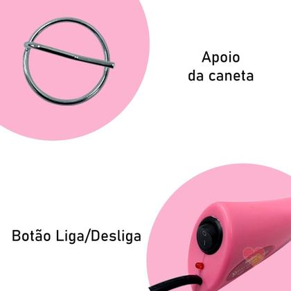 Imagem de Aplicador Caneta Hotfix Strass 7 Pontas + Estojo Com Strass Vidro Transparente