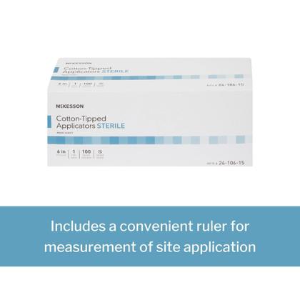 Imagem de Aplicador com ponta de algodão Swabstick McKesson Sterile 6cm 100Ct
