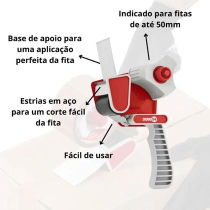 Imagem de Aplicador de fita durex passa fita adesiva passador de fita em caixa facilita montagem caixa oferta