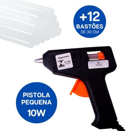 Imagem de Aplicadora Para Cola Quente 10W Bivolt Kit Com 12 Bastões De Cola