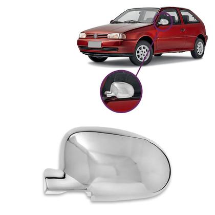 Imagem de Aplique Cromado Capa Retrovisor Gol G2 Bola 1995 a 1999 Parati G2 1995 a 1999 Saveiro G2 1995 a 1999