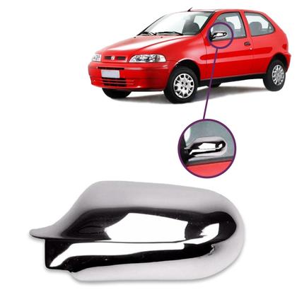 Imagem de Aplique Cromado Capa Retrovisor Palio G2 2000 a 2006 Uno Fire Flex 2006 a 2013 Lado Esquerdo Adaptável