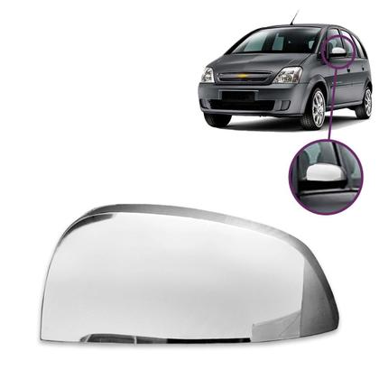 Imagem de Aplique Cromado para Capa Retrovisor Celta 2007 a 2014 Prisma 2007 a 2012 Meriva 2002 a 2012