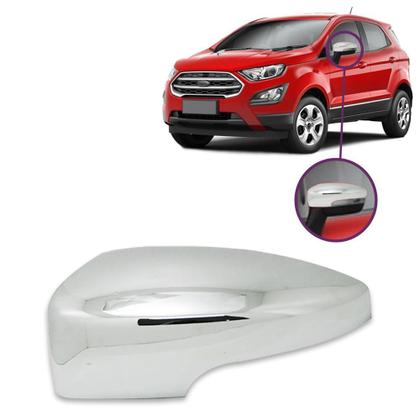 Imagem de Aplique Cromado para Capa Retrovisor Ecosport 2013 2014 2015 2016 2017 Com Pisca