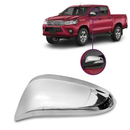 Imagem de Aplique Cromado para Capa Retrovisor Hilux Sr Srv Srx Sw4 2016 a 2021 Rav4 2014 a 2021